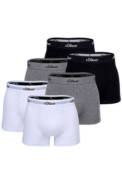 s.Oliver Herren Boxershorts, 6er Pack - Boxerbrief, Baumwoll-Stretch