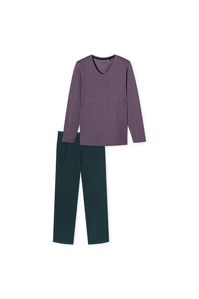 Schiesser Damen Schlafanzug Set - Comfort Essentials, lang, Single-Jersey, Rundhals