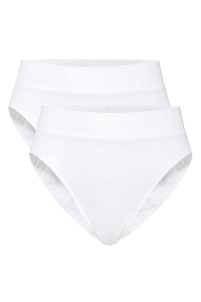 Calida Damen Slip, 2er Pack - Elastic, High Waist, Softbund, Single Jersey