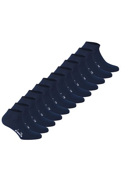 Diadora Unisex Sneaker Socken, 12er Pack - Sportsocken, Mercerisierte Baumwolle, Logo, einfarbig