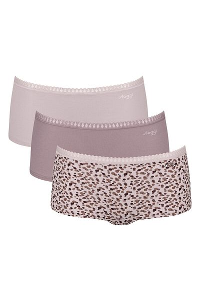 SLOGGI Damen Pantys, 3er Pack - GO Crush Short C3P, Unterhose, Stretch-Baumwolle