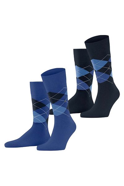 Burlington Herren Socken, 2er Pack - Argyle, Clip, One Size, 40-46