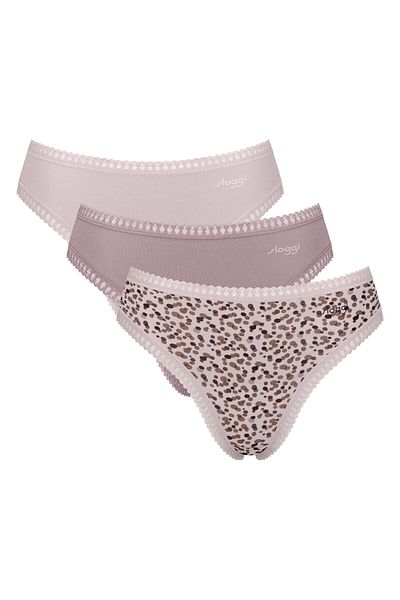 SLOGGI Damen Slips, 3er Pack - GO Crush High Leg C3P, Unterhose, Stretch-Baumwolle