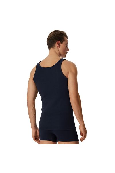 Schiesser Herren Unterhemd 4er Pack - ärmellos, Cotton Essentials, Feinripp