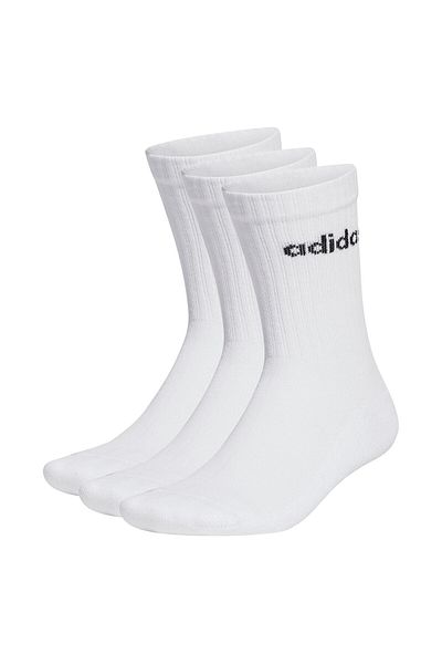 adidas Unisex Socken, 3er Pack - Linear Crew Cushioned, Logo, gepolstert, einfarbig