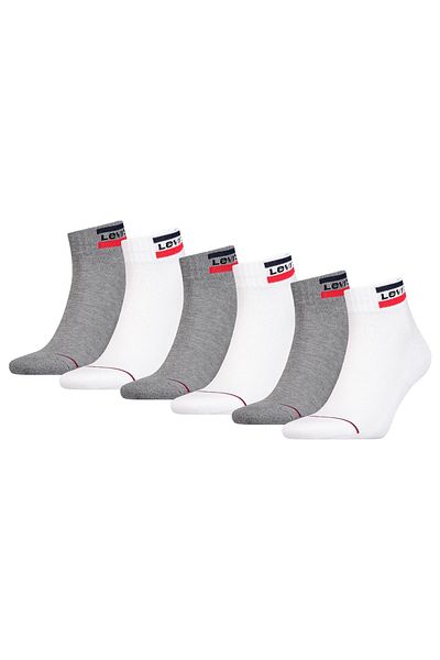 Levi's LEVI´S Unisex 6er Pack Sportsocken - Mid Cut SPRTWR, Logo, einfarbig