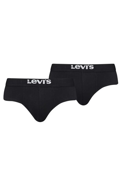 Levi's Herren Slips, 2er Pack - Solid Basic Brief Organic, Logobund