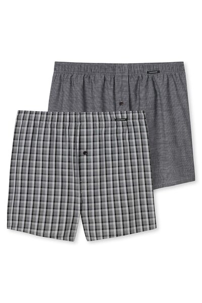 Schiesser Herren Web-Boxershorts, 2er Pack - Unterhose, Baumwolle