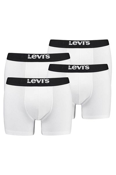 Levi's LEVI´S Herren Boxershorts, 4er Pack - Solid Basic Boxer Brief Organic, Logobund