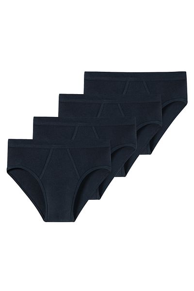 Schiesser Herren Slips 4er Pack -  Feinripp, Sportslip, Cotton Essentials