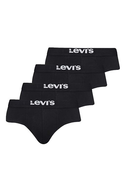 Levi's Herren Slips, 4er Pack - Solid Basic Brief Organic ECOM