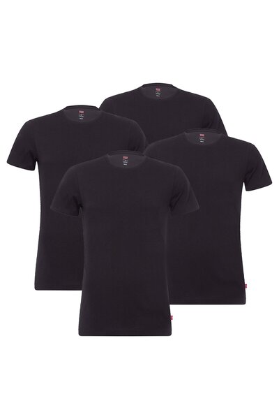 Levi's Herren T-Shirts, 4er Pack - Rundhals, Kurzarm, einfarbig