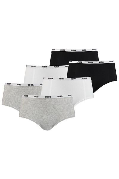 Puma Damen Iconic Mini Shorts, 6er Pack - Soft Cotton Stretch