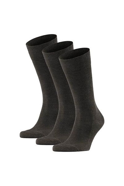 FALKE Herren Socken - 3er Pack Family SO, Allrounder Strümpfe, Uni, Baumwollmischung
