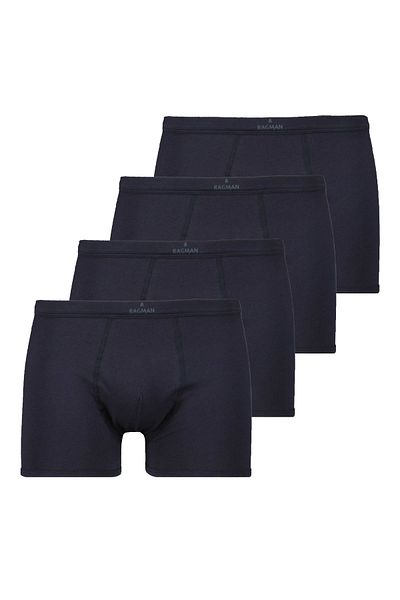 Ragman Herren Boxershorts, 4er Pack - Unterwäsche, Unterhose, Baumwollmischung, Logo, einfarbig