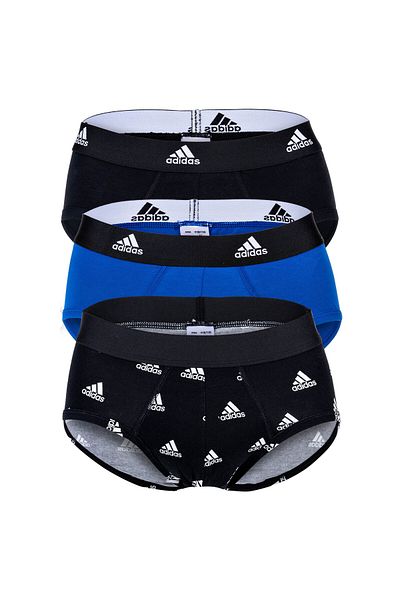 adidas Herren Slip, 3er Pack - Briefs, Active Flex Cotton, Logo, einfarbig