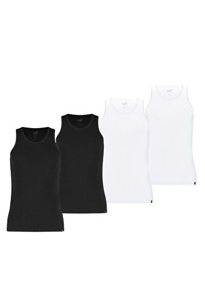 Puma Herren Tank Top, 4er Pack - Basic, Unterhemd, Rundhals, Single Jersey, e...