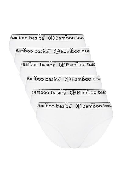 Bamboo Basics Damen Slips YARA, 6er Pack - Logo-Bund, atmungsaktiv, Single Jersey