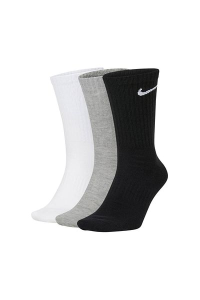Nike Unisex Tennissocken, 3er Pack - Cushioned - Training Crew Socks, einfarbig, Logo