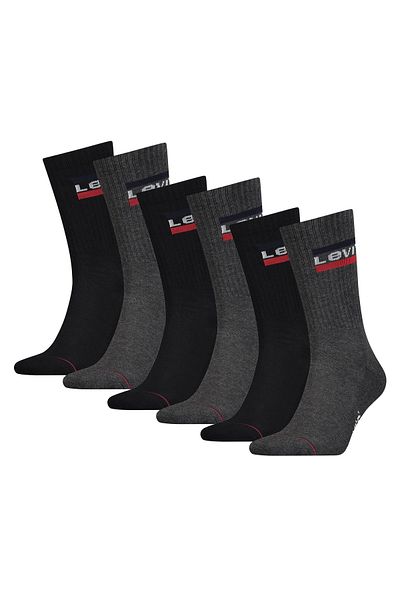 Levi's LEVI´S Unisex 6er Pack Sportsocken - Regular Cut SPRTWR, Logo, einfarbig