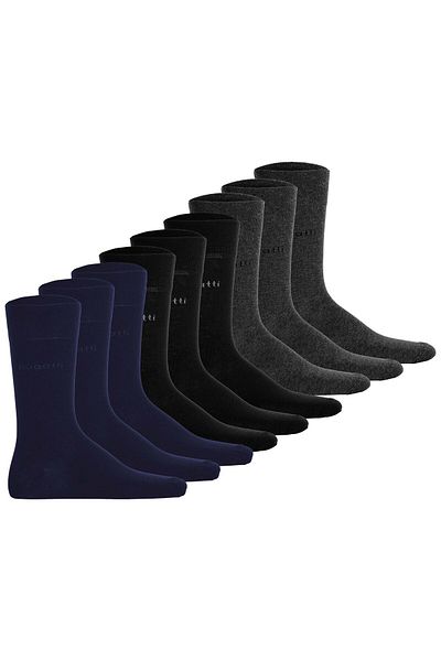 BUGATTI Herren Socken, 9er Pack - Socks Soft Cotton Uni Basic