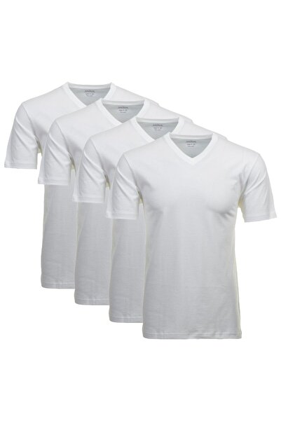 Ragman Herren T-Shirt 4er Pack - 1/2 Arm, Unterhemd, V-Ausschnitt