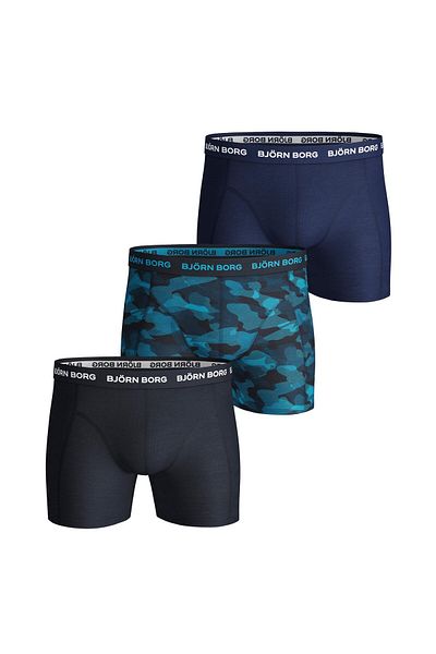 Björn Borg BJÖRN BORG Herren Boxershorts, 3er Pack - Cotton Stretch Boxer Trunks, Baumwolle, Logobund