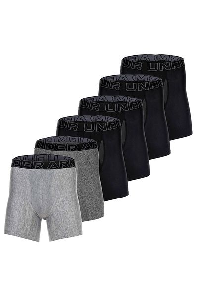 Under Armour Herren Boxershorts, 6er Pack - Performance Tech Boxer Briefs, Stretch, einfarbig
