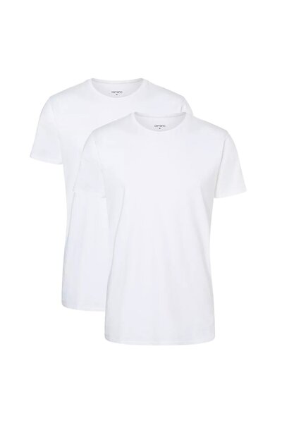 camano Herren T-Shirt, 2er Pack - Comfort BCI Cotton, Rundhals-Ausschnitt, Ba...
