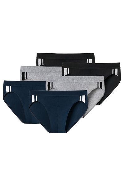 Schiesser Herren Slip 6er Pack - Rio Slip 95/5, Cotton Stretch, Seitenstreifen