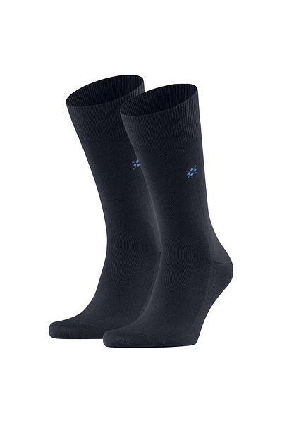 Burlington Herren Socken LEEDS 2er Pack - Schurwolle, Logo, Uni, One Size, 40-46