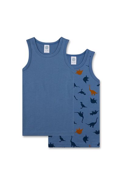 Sanetta Jungen Unterhemden, 2er Pack - Kids, Shirt, ärmellos,Baumwolle, Dino