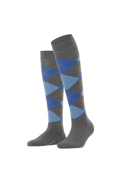 Burlington Damen Kniestrümpfe MARYLEBONE - Schurwolle, Rauten, One Size