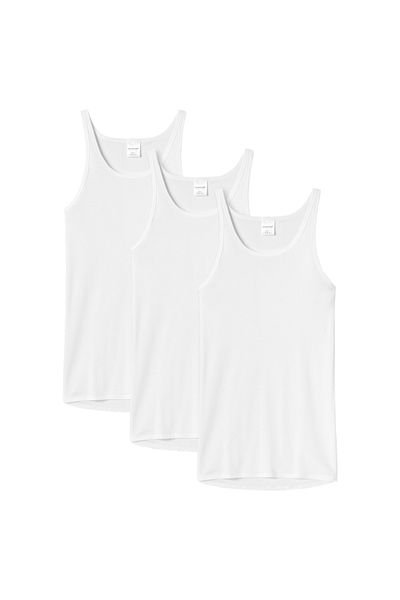 Schiesser Herren Unterhemd 3er Pack - Sport-Jacke, ohne Arm, Original Feinripp, einfarbig