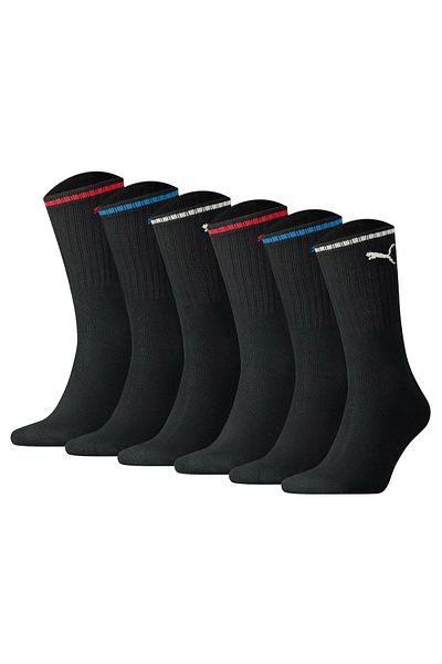Puma Unisex Sport-Socken, 6er Pack - Sport Crew Stripe, Tennissocken, Streifen