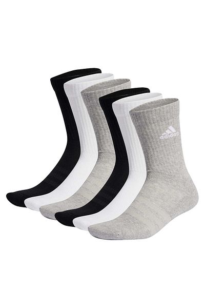 adidas Unisex Socken, 6er Pack - Cushioned Crew, Logo, gepolstert, einfarbig