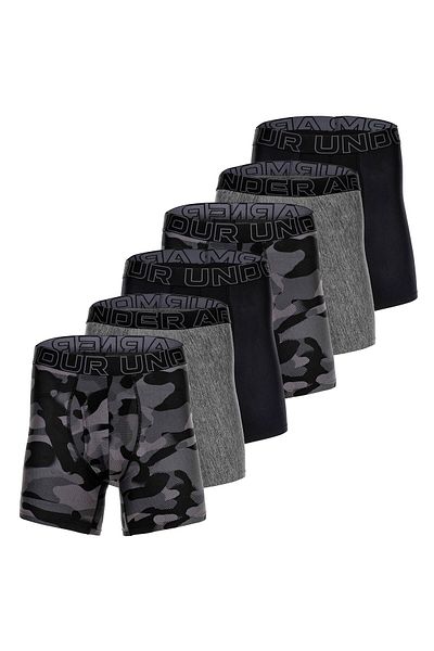 Under Armour Herren Boxershorts, 6er Pack - Performance Tech Boxer Briefs, Camouflage, Stretch