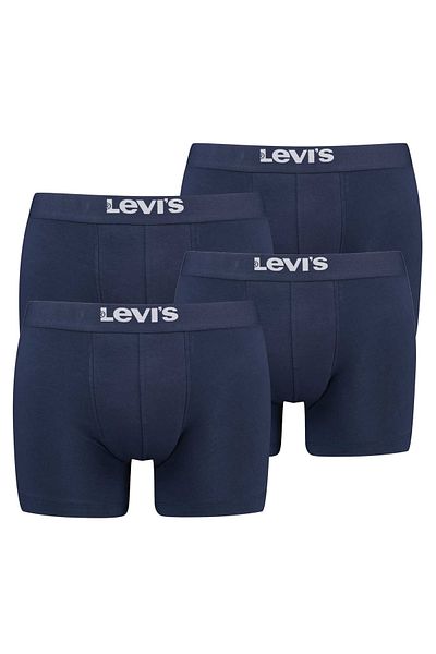 Levi's LEVI´S Herren Boxershorts, 4er Pack - Solid Basic Boxer Brief Organic, Logobund