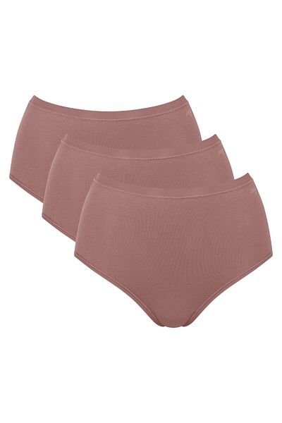 SLOGGI Damen Highwaist-Slips, 3er Pack - GO Daily Cotton Highwaist 3P, Unterhose, Stretch-Baumwolle