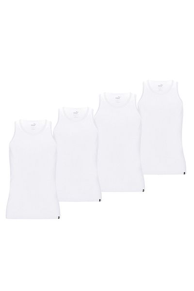 Puma Herren Tank Top, 4er Pack - Basic, Unterhemd, Rundhals, Single Jersey, einfarbig
