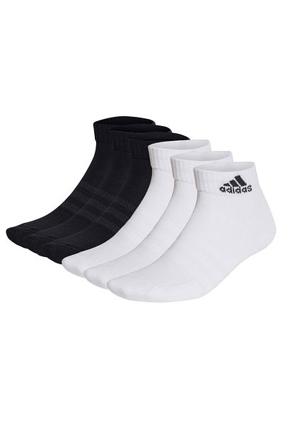 adidas Unisex Quarter Socken, 6er Pack - Cushioned Sportswear Ankle, Logo, gepolstert, einfarbig