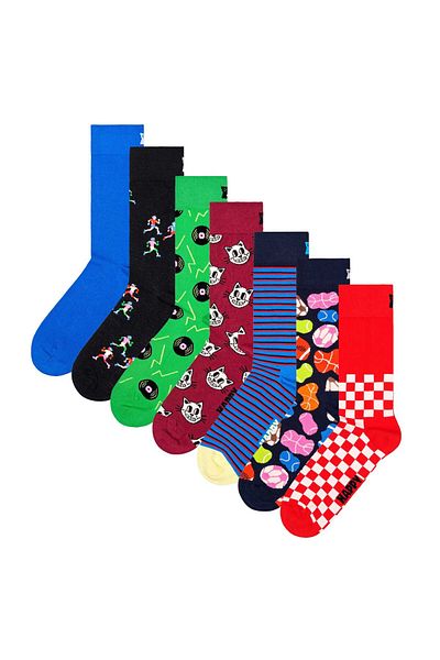 Happy Socks 7er Pack Unisex Socken - Geschenkbox, gemischte Farben