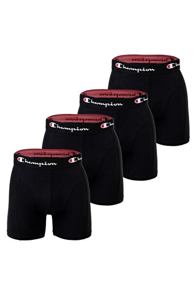 Champion Herren Boxershorts, 4er Pack - Baumwolle, Logobund, einfarbig