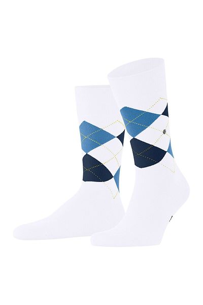 Burlington Herren Socken - King, Baumwolle, Rautenmuster, Logoemblem