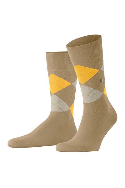 Burlington Herren Socken - King, Baumwolle, Rautenmuster, Logoemblem