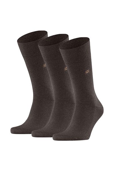 Burlington Herren Socken LEEDS 3er Pack - Schurwolle, Logo, Uni, One Size, 40-46