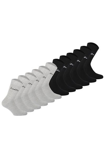 Diadora Unisex Socken, 12er Pack - Sportsocken, Baumwolle, Logo, einfarbig
