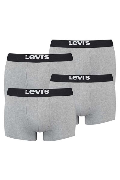 Levi's LEVI´S Herren Boxershorts, 4er Pack - Solid Basic Trunk Organic, Logobund