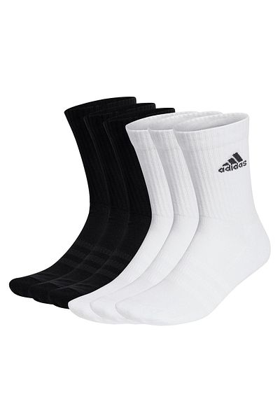 adidas Unisex Socken, 6er Pack - Cushioned Crew, Logo, gepolstert, einfarbig