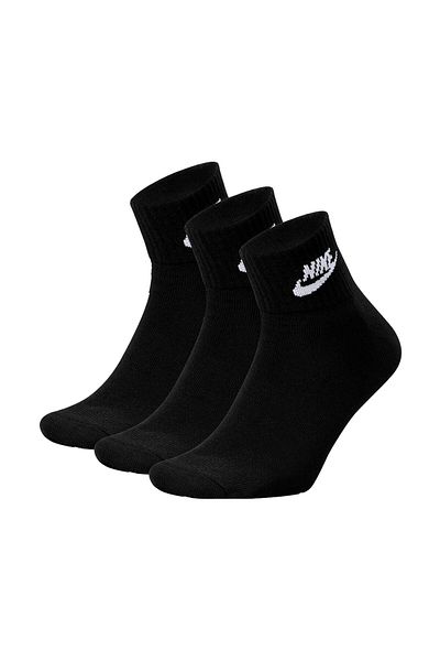 Nike Unisex Quarter Socken, 3er Pack - Everyday Essential Stripe, Sportsocken, Logo, einfarbig